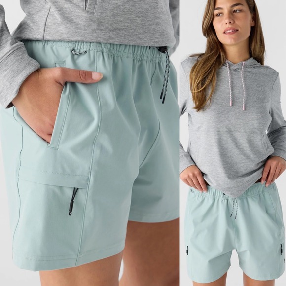 Voyager Quick Dry Pack Out Athletic Shorts Womens Size Large Dark Grey Cargo Zip - Picture 16 of 16